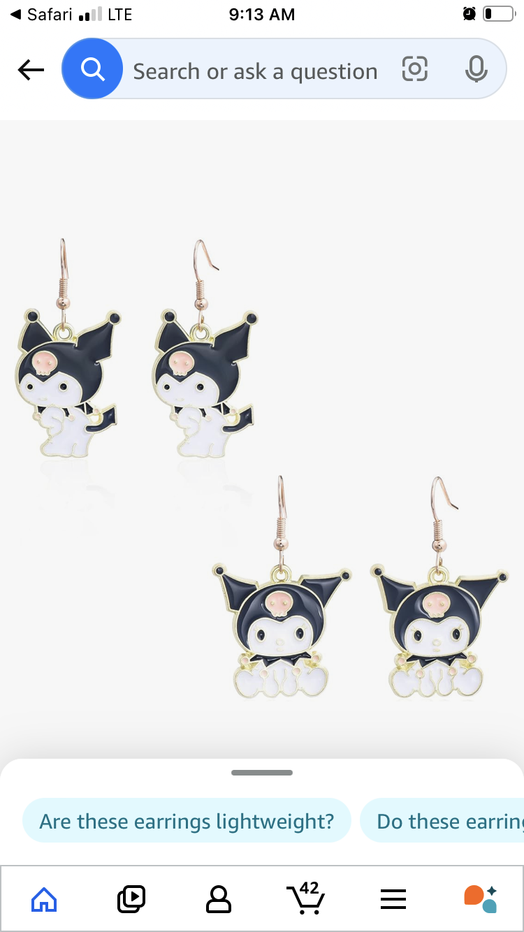 Kuromi Earring Set